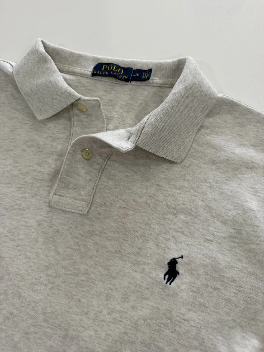 Polo Ralph Lauren Men's Large Heather Gray Short Sleeve Polo Shirt Classic Fit